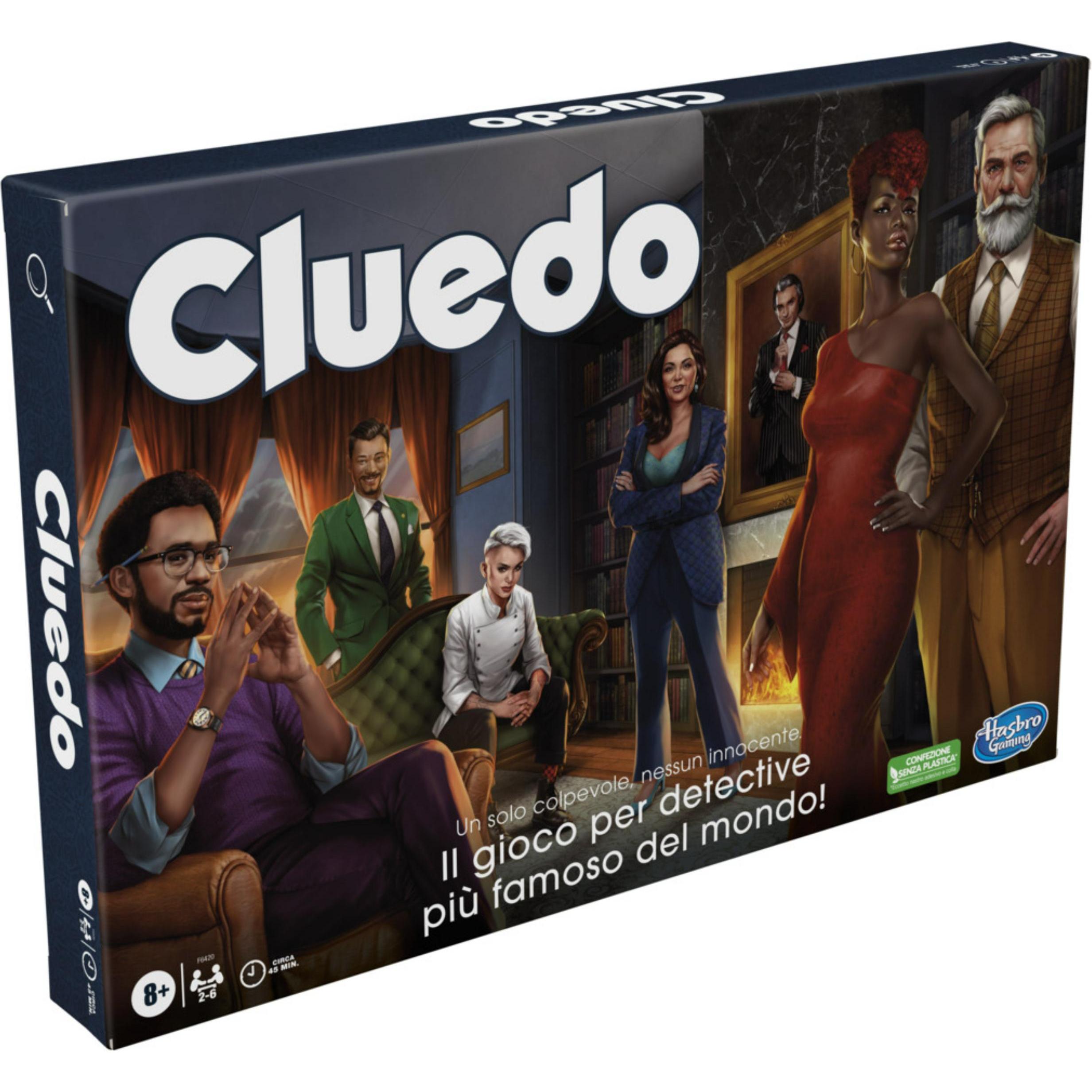 Hasbro Gaming Cluedo Brettspiel, neu gestaltetes Cluedo für 2–6 Spieler, Detektivspiel, Familienspiel für Kinder u (Ital...
