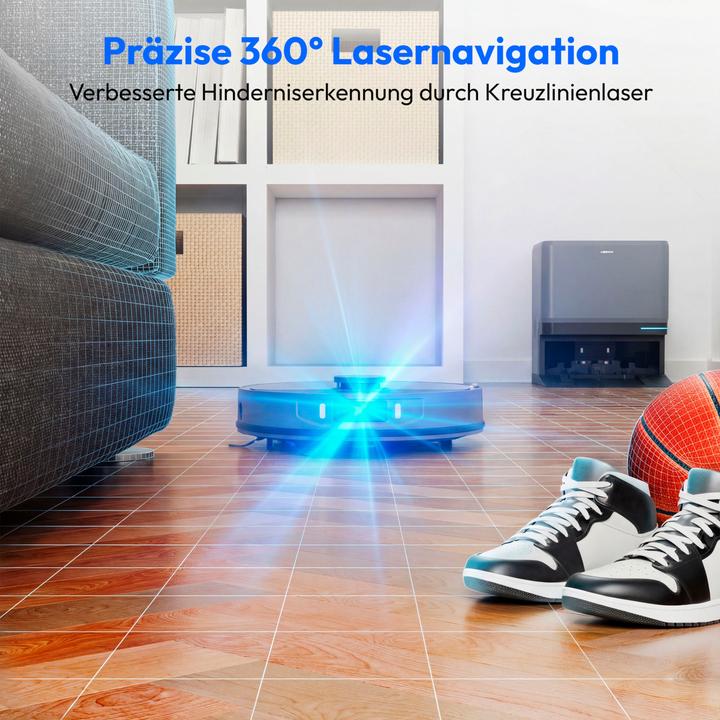 Actual product image Medion Saugroboter mit 3-in-1 Absaugstation, Lasernavigation und Wischfunktion X55 SW+ Pro (Starke 1