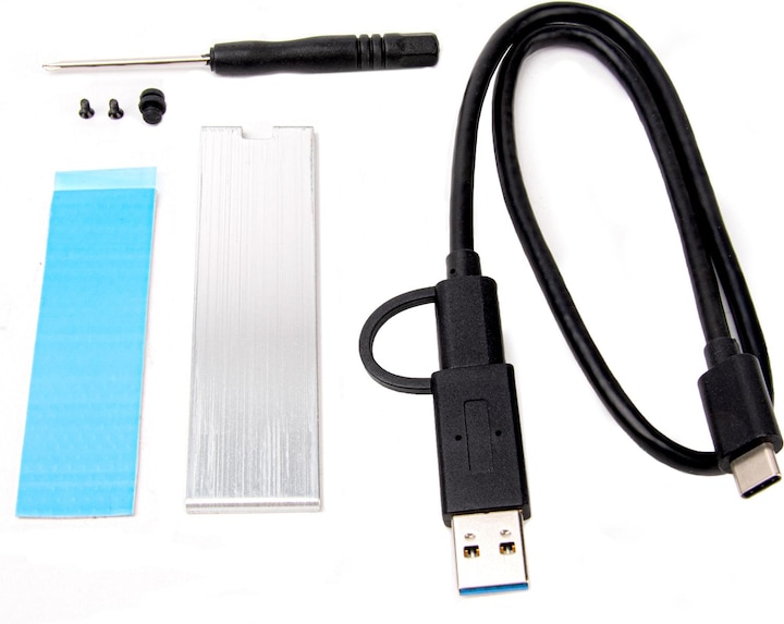 Image du produit Silverstone Technology SST-MS13 - Boîtier USB-C 3.2-Gen2-10 Gbps NVMe / SATA M.2 SSD RGB, 71175, Sc (M.2 2230)