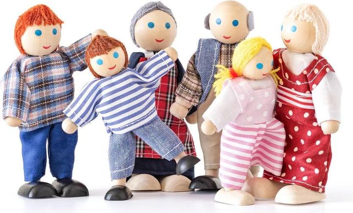 Image du produit Woody Puppen für Puppenhaus - Bauernfamilie, 6-tlg.