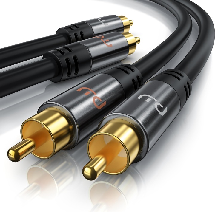 Actual product image Primewire Stereo Cinch Audio Cable, RCA, HiFi Audio Cable multiple shielded, 2x Cinch to 2x Cinch (10 m, Cinch)