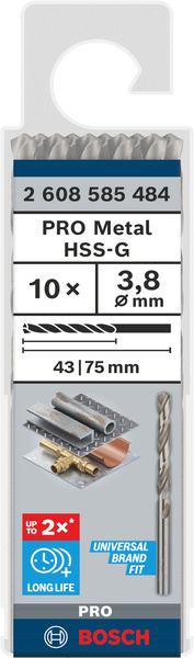 Actual product image Bosch Professional Zubehör PRO Metal HSS-G twist drill, 3.8 x 43 x 75 mm (3.8 mm)