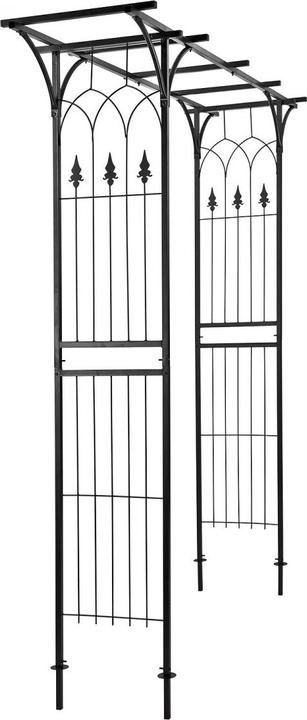 Actual product image Dema Rosenbogen Torbogen Gartentor Rosengitter Rankhilfe Rankgitter Metall schwarz (204 cm, 204 cm)
