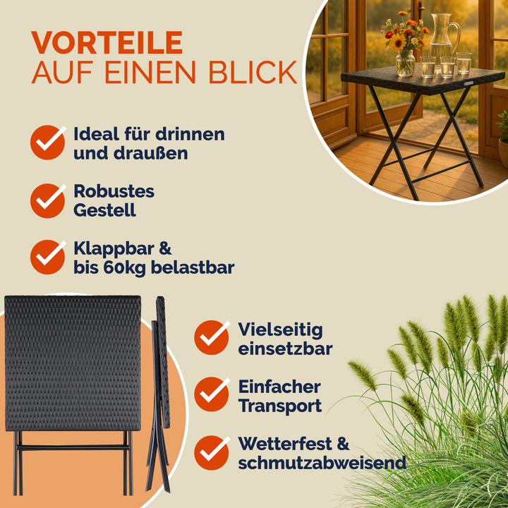 Produktbild Casaria Polyrattan Klapptisch