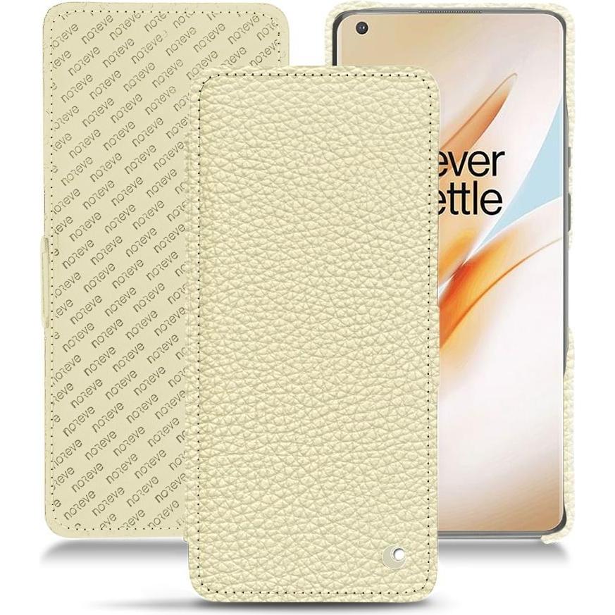 Thumbnail - Noreve Lederschutzhülle horizontal (OnePlus 8 Pro), Smartphone Hülle, Weiss
