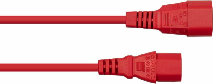 Productafbeelding Kabelmeister IEC apparaatverlenging IEC apparaatstekker C14 naar IEC apparaatcontactdoos C13, rood, 0,75mm² (1 m, IEC 60906-1)