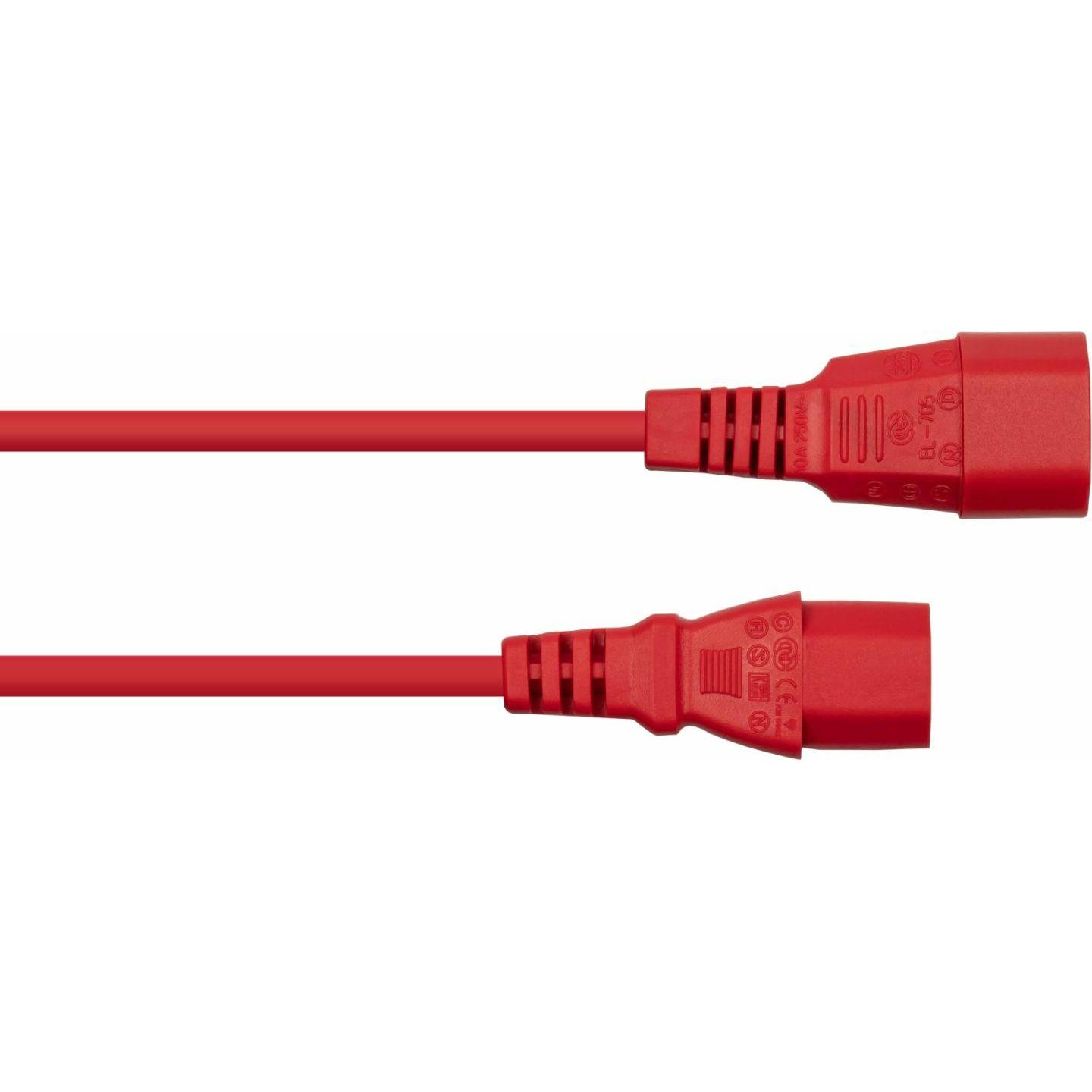 Thumbnail - Kabelmeister, Verlängerungskabel, Kaltgeräteverlängerung Kaltgeräte-Stecker C14 an Kaltgeräte-Buchse C13, rot, 1,00mm² ...