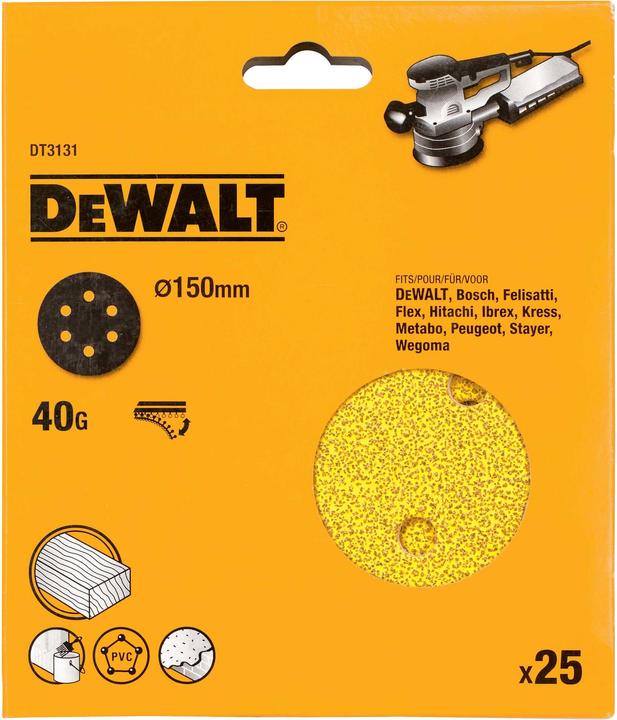 Image du produit DeWalt Meule 150mm K40 25pcs (40)