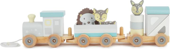 Bieco Nachziehspielzeug Eisenbahn mit Steckformen