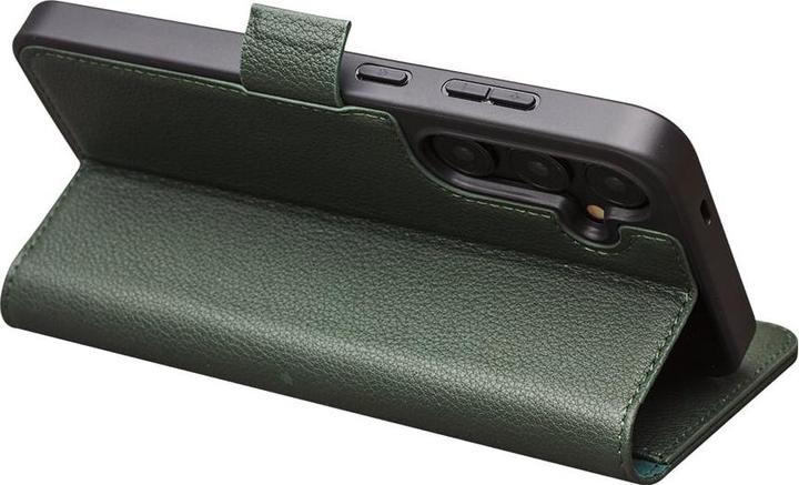 Actual product image QiAlino Flip matt cover with magnetic clasp Matt green (Samsung Galaxy S24)