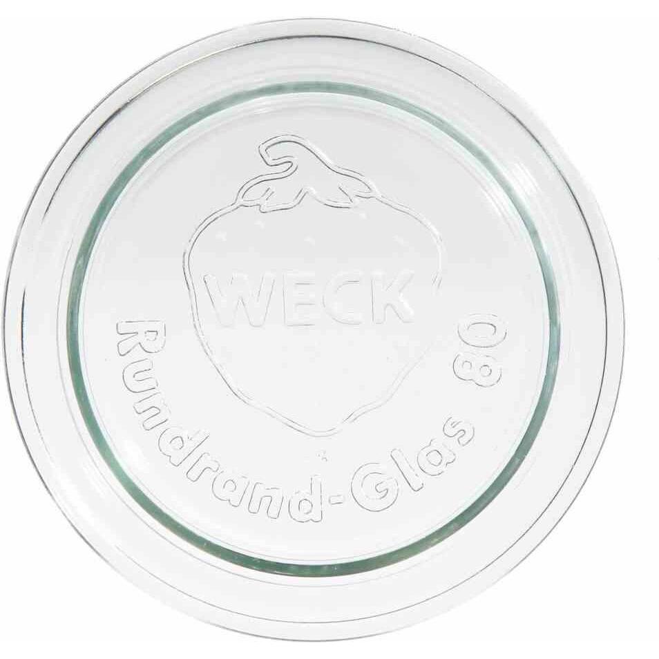 Weck Glasdeckel Rundrand Einkochwelt, Ø 80 mm, 1 Stück, Einmachgläser