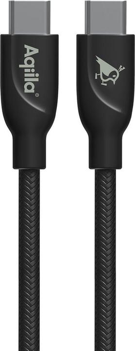 Actual product image Aqiila Cablebird CB12 - USB-C to USB-C Braided cable, 240W (2m) - Black (2 m, USB 2.0, 240 W)