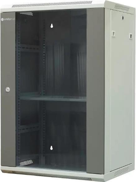 Produktbild Emiter EMITERNET Separater Hängeschrank 19 18HE Blech-/Glastüren 600×450×910mm Breite/Tiefe/Höhe EM/AP64 (19 Zoll Rack)