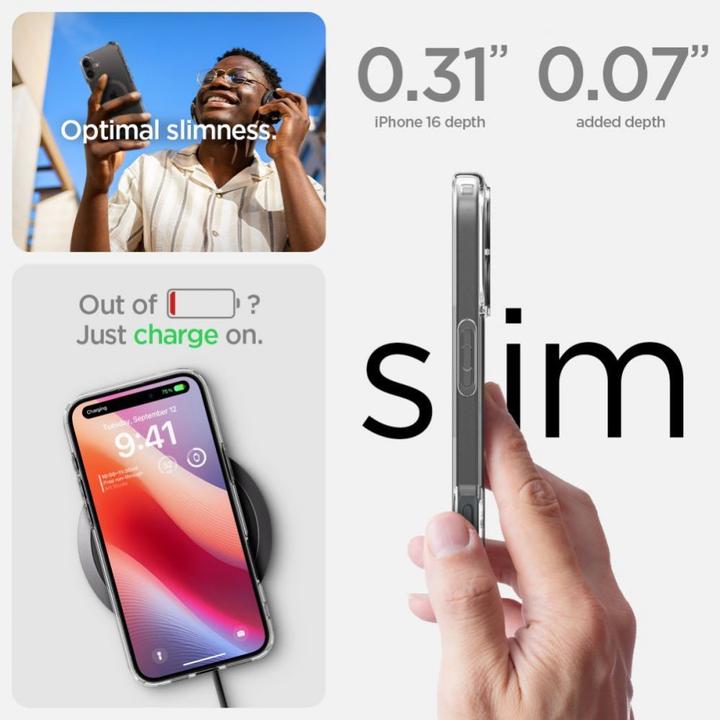 Actual product image Spigen Ultra Hybrid Mag Magsafe case for iPhone 16 6,1" carbon fiber (Apple iPhone 16)
