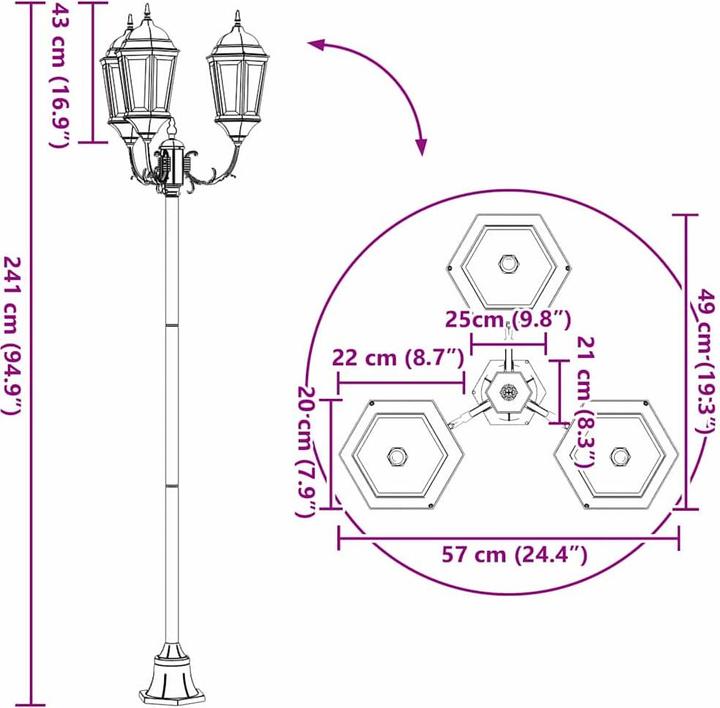 Produktbild vidaXL Wegbeleuchtung (E27, IP44)