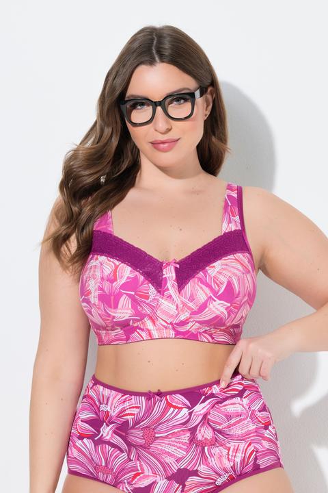 Actual product image Ulla Popken Floral Relief Bra (Single pack, 85 E)