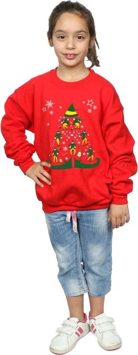 Actual product image Elf Girls Christmas Tree Sweatshirt (152, 158)