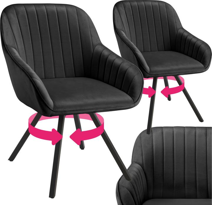 Actual product image tectake Swivelling Snug velvet look