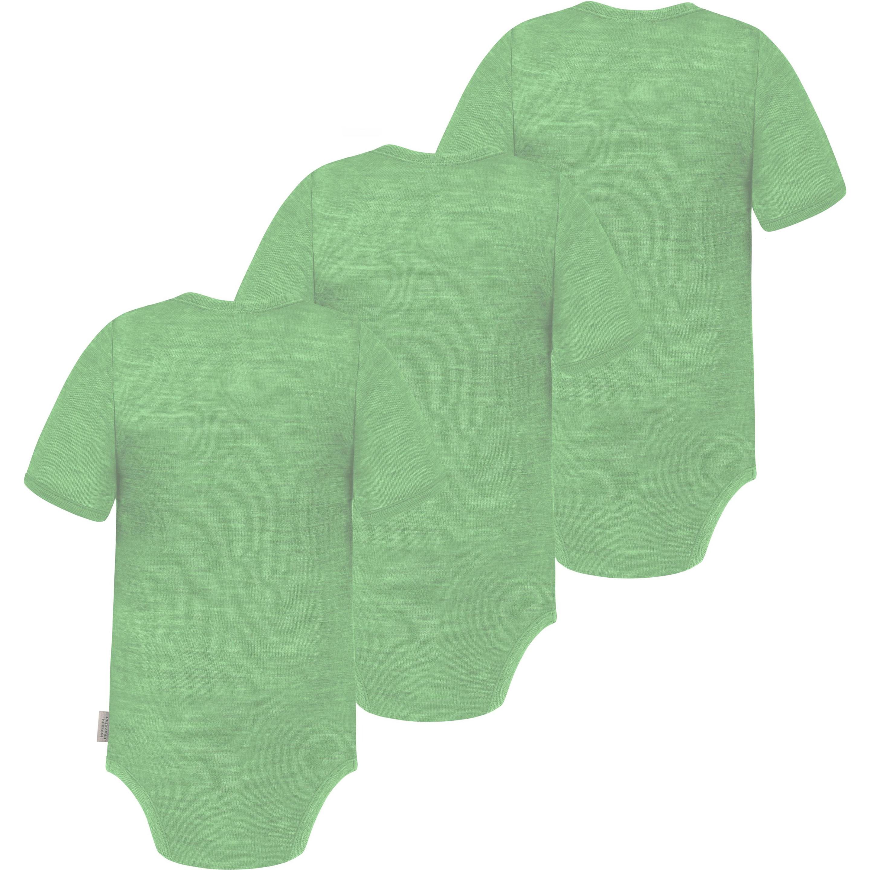 Thumbnail - Normani, Herren, Body, 3er Set Baby Merino Body Kurzarm „Tauranga" - 9287, Grün, (74)