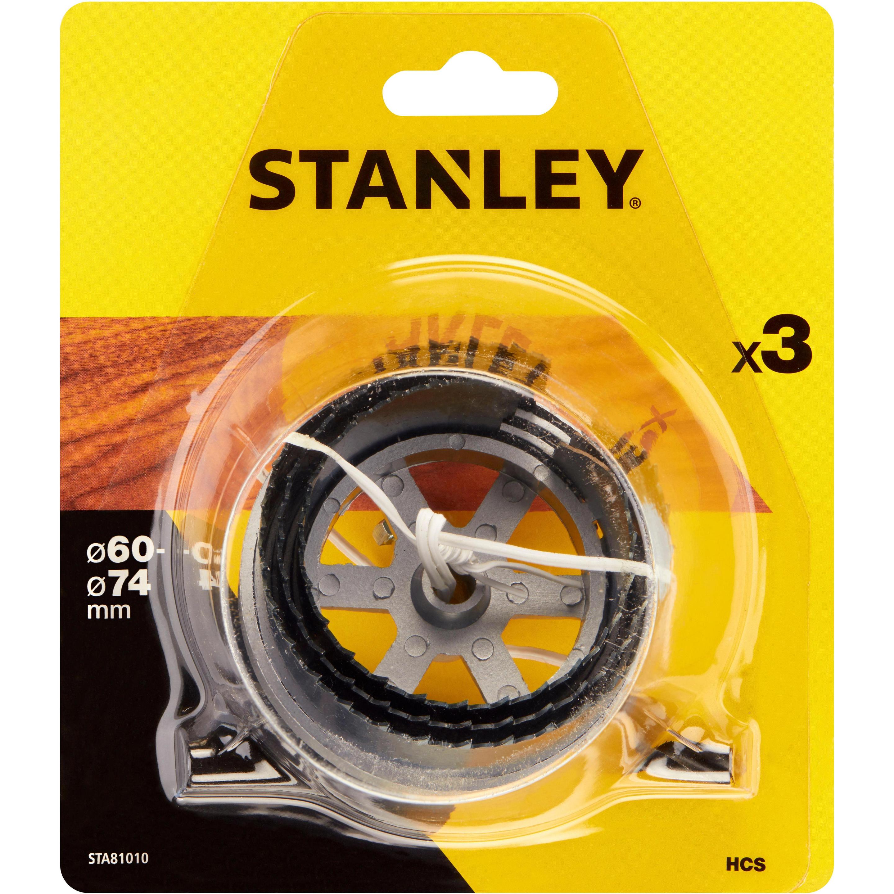 Stanley, Lochsäge, HSS hole saw for wood - set fi = 60/67/74 mm (74 Millimeter)