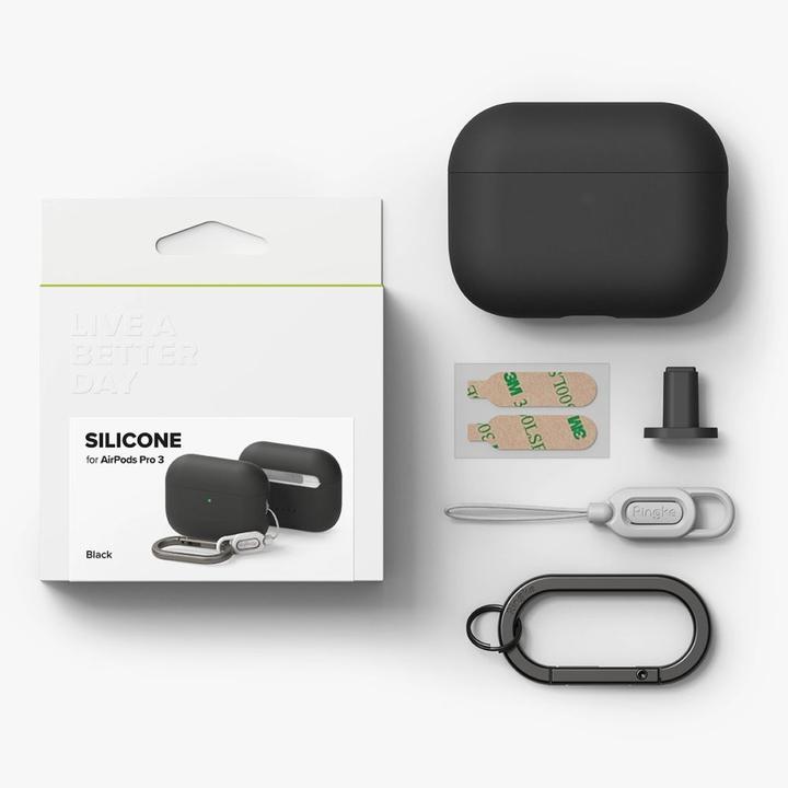 Produktbild Ringke - Silicone - Apple AirPods Pro 3 - Black (Ladecase Hülle)
