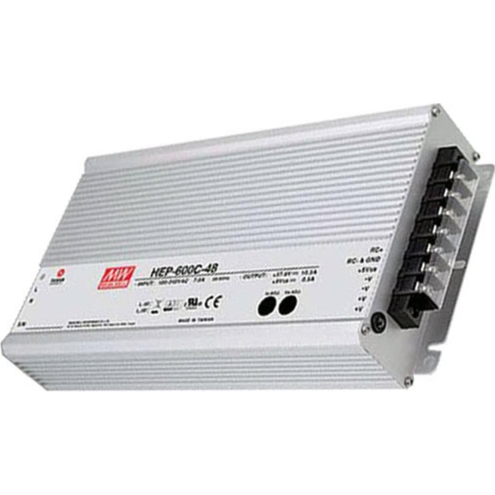 MeanWell Bleiakku-Ladegerät HEP-600C-48 48 V Ladestrom max. 10.5 A (1 pz., 105000 mAh, Caricabatterie senza batteria), Caricabatterie