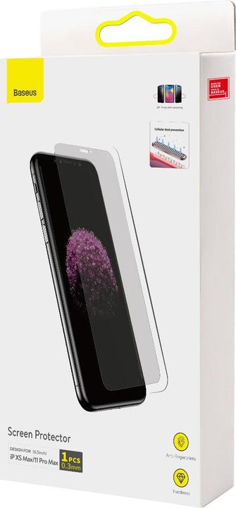 Produktbild Baseus All-glass Porcelain Crystal Dust-proof Anti-peeping Film for iP11 (1 Stk., Apple iPhone 11 Pro Max, Apple iPhone XS Max)