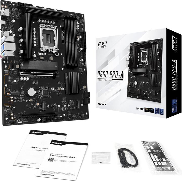 Productafbeelding AsRock B860 Pro-A DDR5 Intel S detailhandel (LGA 1851, Intel B860, ATX)