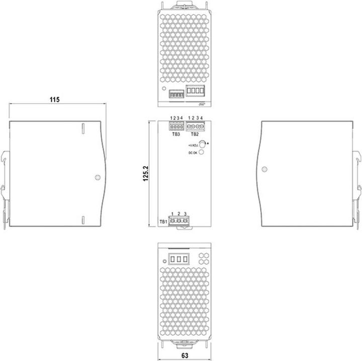Actual product image MeanWell Mean Well DIN rail power supply 9 A 179.4 W Number of outputs:2 x In