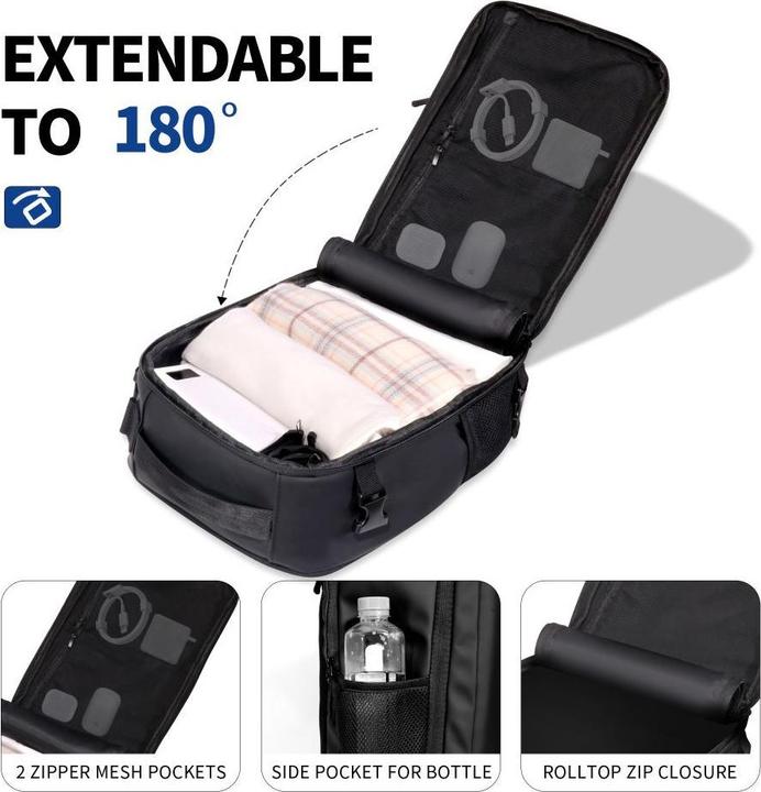 Produktbild Tech-Protect Defender S50 Rucksack für Ryanair & Wizzar, 20 l Laptop, Schwarz (20 l)