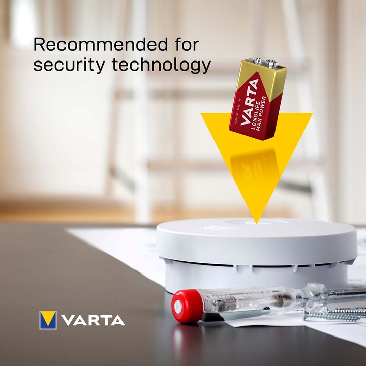 Actual product image Varta Longlife Max Power (1 pcs., 9V Block, 640 mAh)