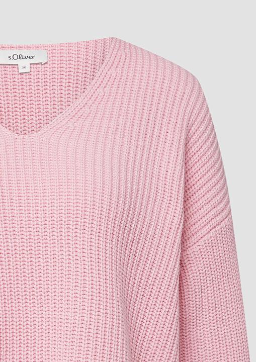 Produktbild s.Oliver Strickpullover Grobstrickpullover mit V-Ausschnitt im Relaxed Fit (40)