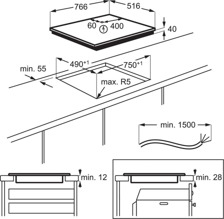Actual product image Electrolux AEG built-in hob
