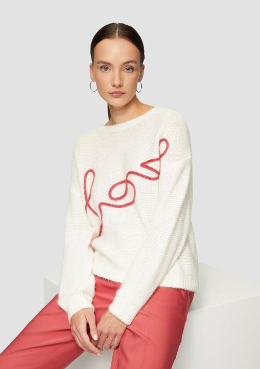 Image du produit S.Oliver Strickpullover Locker gestrickter Pullover aus Alpakamix mit Love-Schriftzug (L)