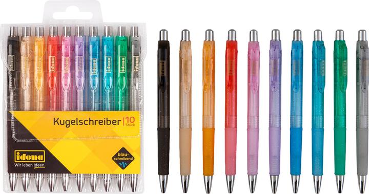 Productafbeelding Idena 500275 - Balpen, 10 stuks, blauwschrijvend (Veelkleurig, 10x)