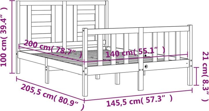 Actual product image vidaXL Bettrahmen (140 x 200 cm)