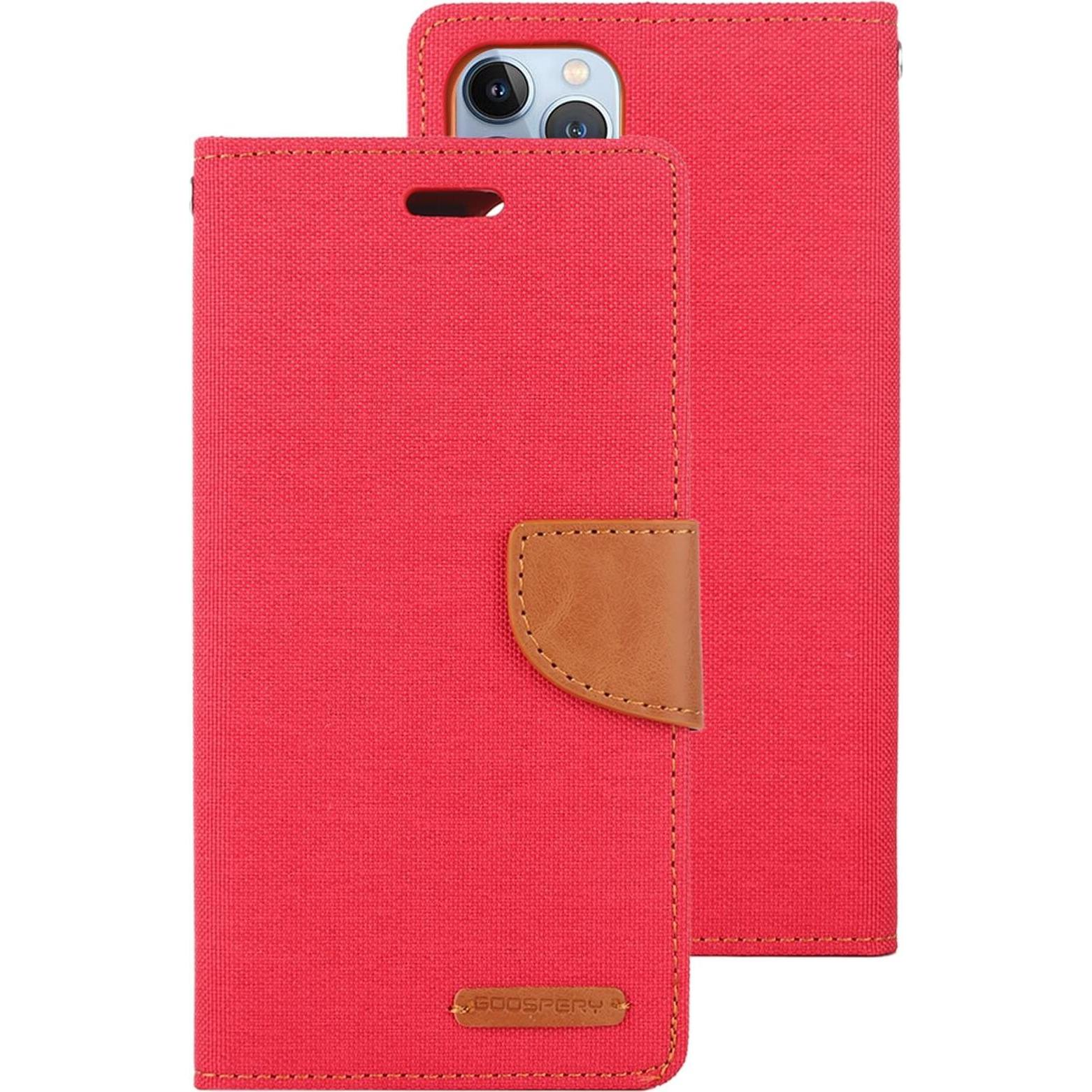 Mercury iPhone 14 Pro - Canvas Stoff Etui rot (Apple iPhone 14 Pro), Smartphone Hülle, Rot