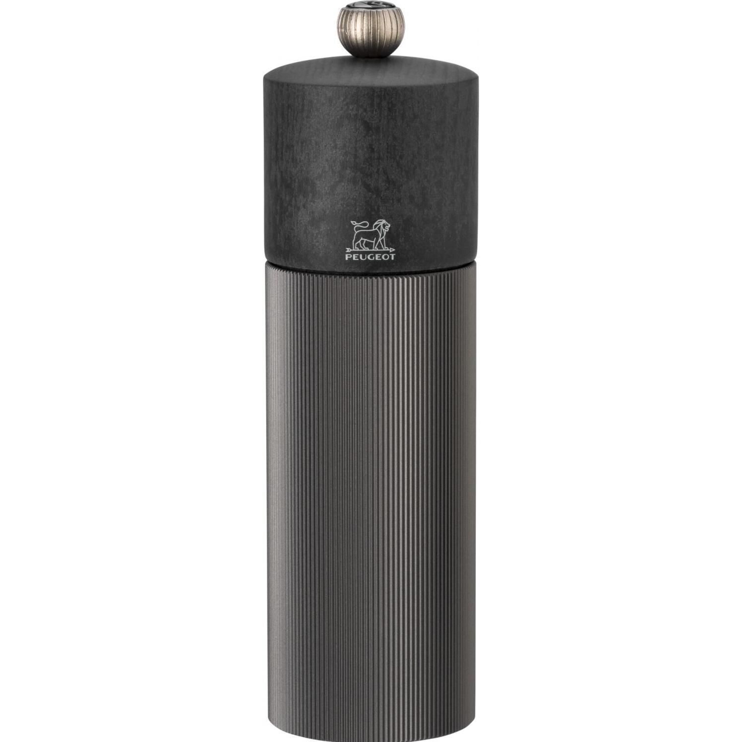 Peugeot Line Holz/Aluminium Pfeffermühle 18 cm Graphit, Pfeffermühle + Salzmühle, Grau