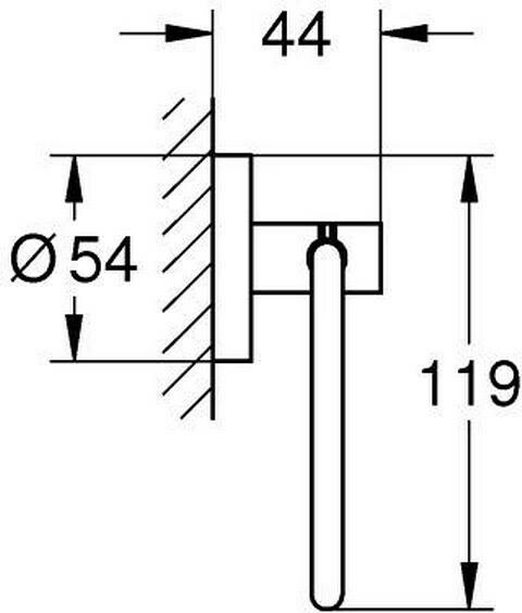 Immagine prodotto Grohe Porta rotolo di carta igienica Start QuickFix, senza coperchio, adesivo, cromato