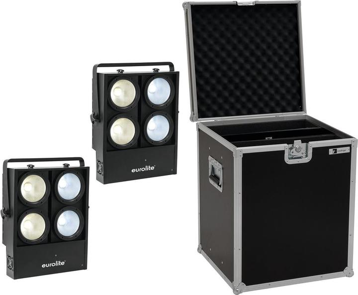 Produktbild Eurolite Set 2x Audience Blinder 4x100W LED COB CW/WW + Case