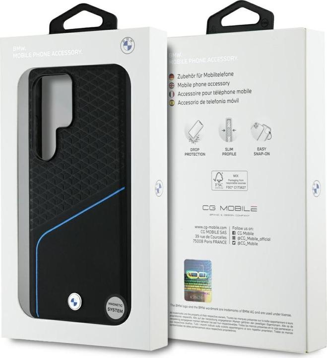 Image du produit BMW Leather Textured and Smooth MagSafe case for Samsung Galaxy S25 Ultra - black (Samsung Galaxy S25 Ultra)