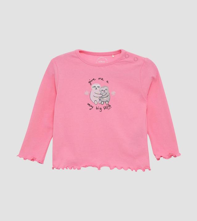 Produktbild S.Oliver T-Shirt Baumwoll-Longsleeve mit Frontprint und Rollsaum (74)