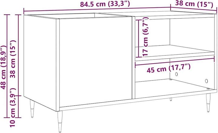 Produktbild vidaXL Medienlagerungsschrank (85 x 38 x 48 cm)