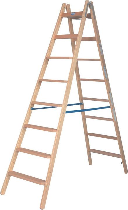 Produktbild Krause 818355 Holz Stufen/Sprossen Doppelleiter 2x8,In (Stehleiter)