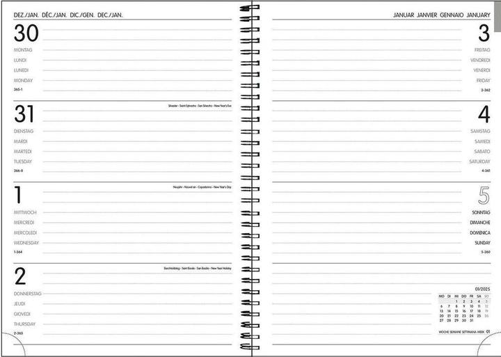Produktbild Simplex Agenda Harmony 2026 40608.26 1W/2S Monstera ML 14.8x21cm (14.8 x 21 cm, Deutsch)