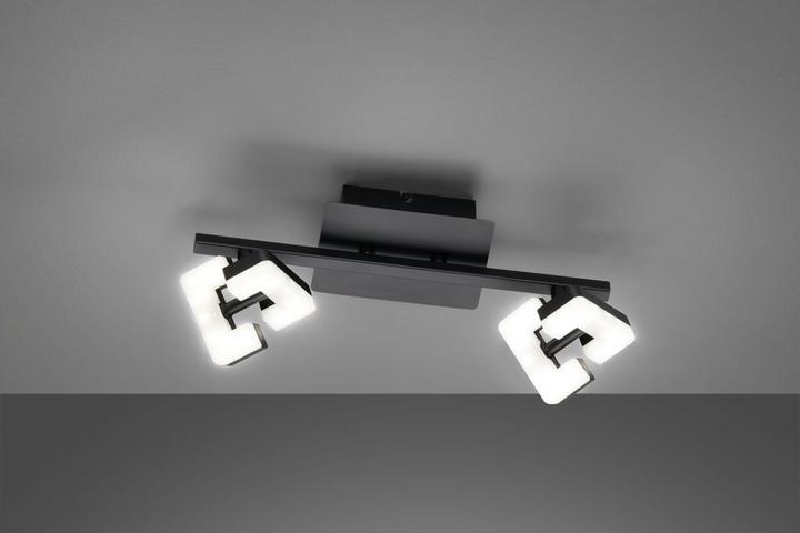Actual product image Fischer & Honsel Honsel Ray LED ceiling light 2-fold 8.4W warm white sand black 21399