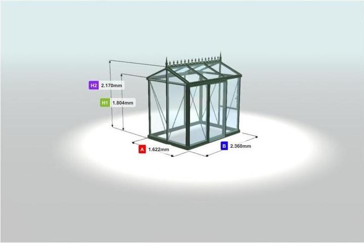 Actual product image Colibri Helios Urban greenhouse, green 162 x 236 x 217 cm, 4 mm glass
