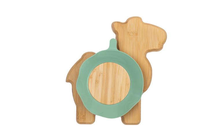 Actual product image Citron Bamboo Plate Camel with suction cup