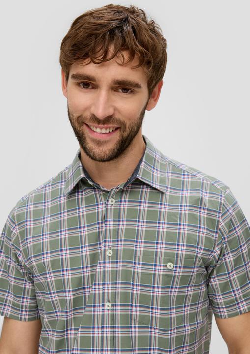 Immagine prodotto s.Oliver Hemd Regular: Gemustertes Kurzarmhemd mit Brusttasche (M)