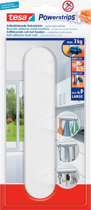 Produktbild tesa Powerstrips Hakenleiste 3er-Haken